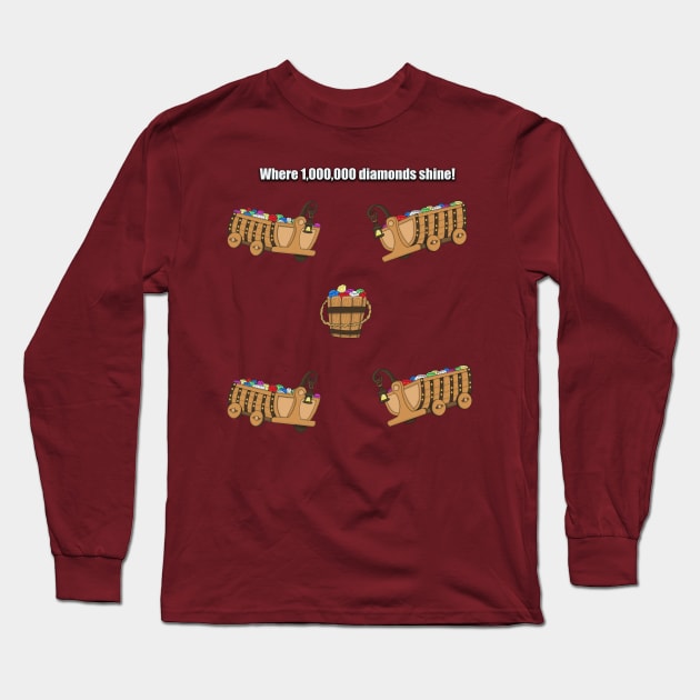 Mine carts with Text Long Sleeve T-Shirt by tesiamarieart